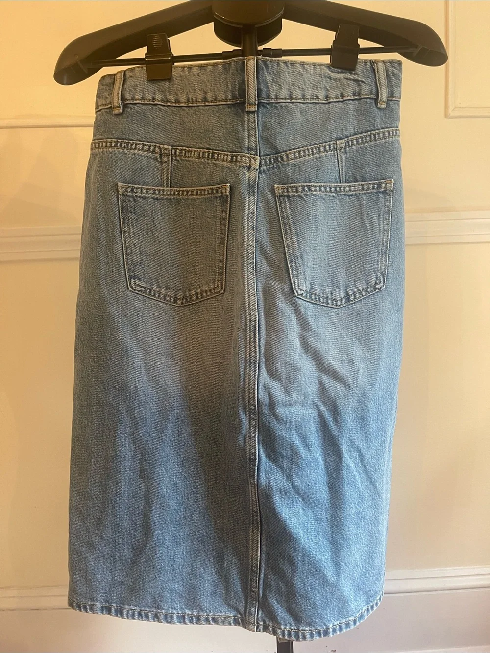 Michael Kors Jean Skirt Gold Button-Front Denim Skirt